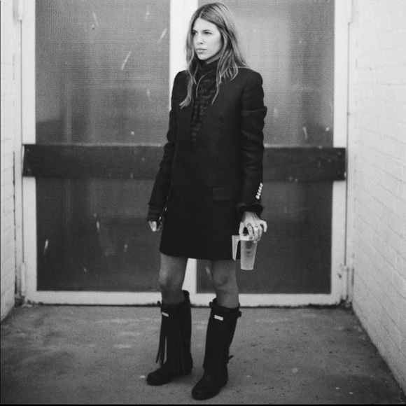 Hunter Shoes - Hunter black fringe boots